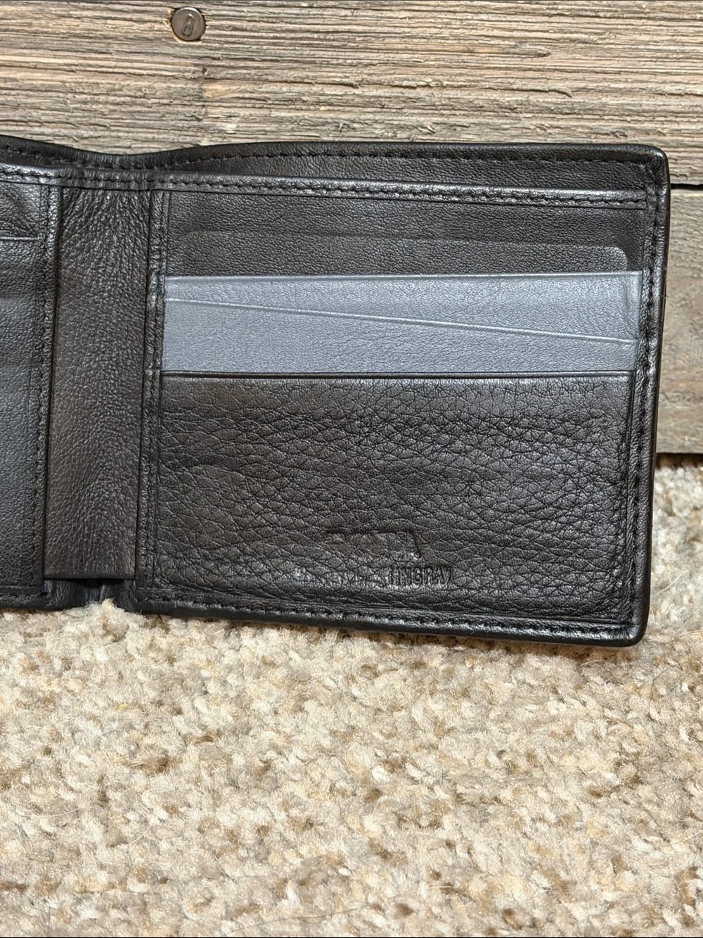 ROTA Genuine Stingray Leather Bifold Wallet Black Blue Exotic Leather Men’s